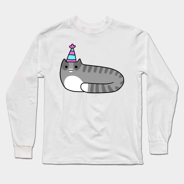 Blue Birthday Tabby Long Sleeve T-Shirt by saradaboru